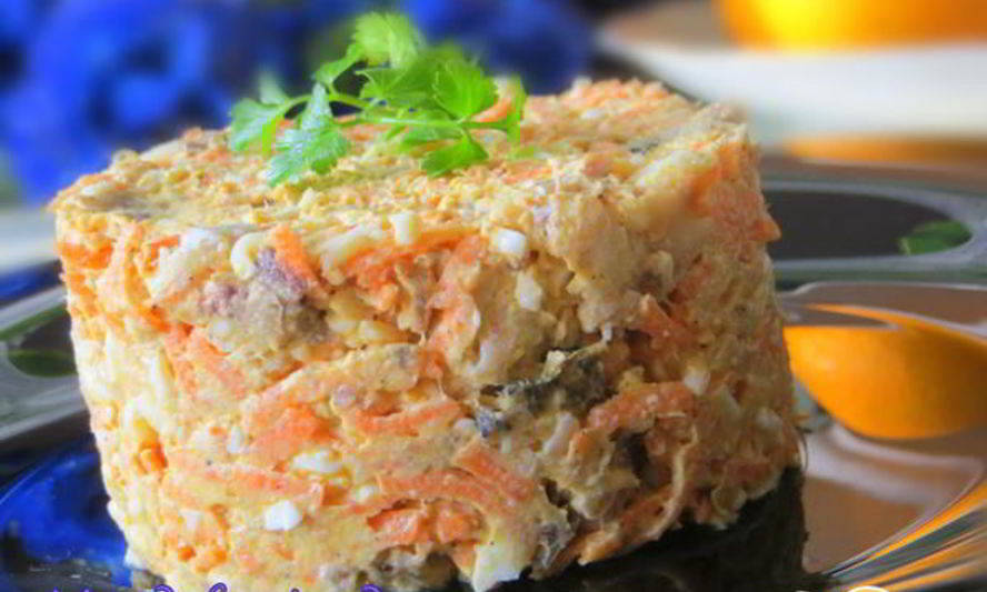 Рецепт салата с отварной рыбой