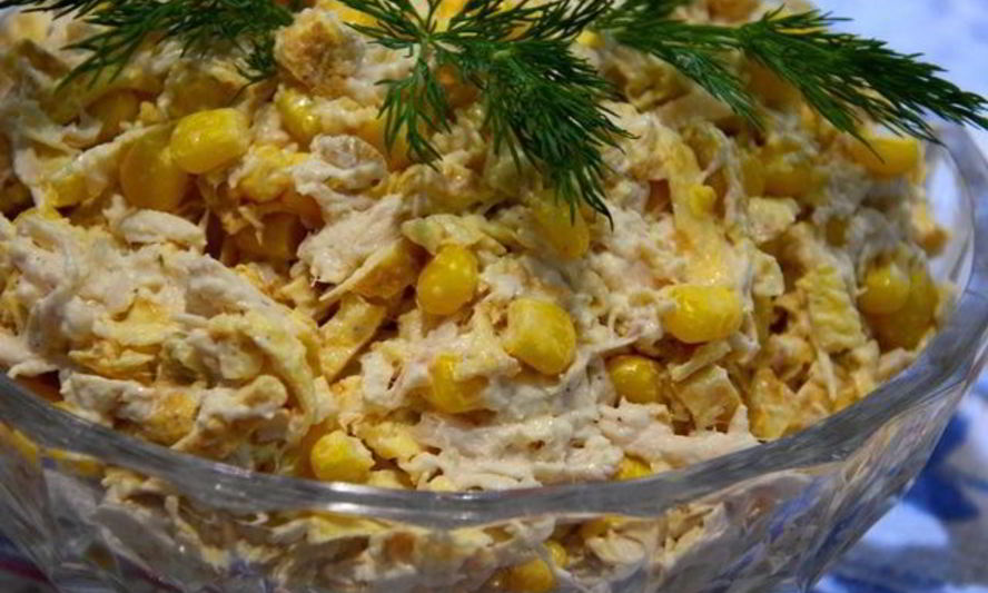 Рецепт салата с яичными блинчиками