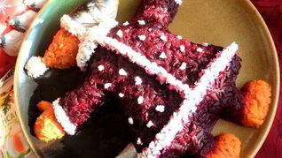 Салат Селедочка в наряде Санта Клауса