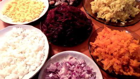 салат селедочка в наряде санта клауса