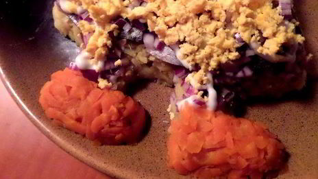 салат селедочка в наряде санта клауса