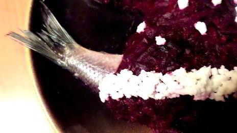 салат селедочка в наряде санта клауса