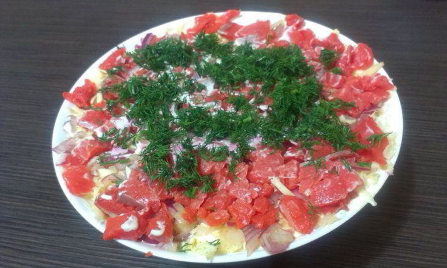 Рецепт салата семга на шубке