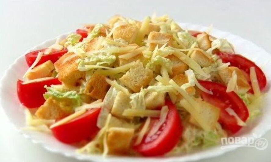 Рецепт салата цезарь с курицей по-домашнему