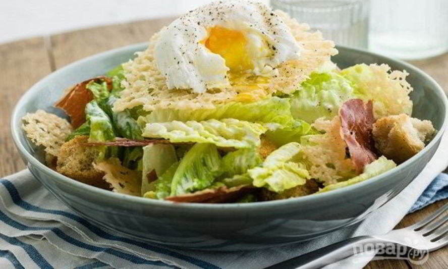 Рецепт салата цезарь с прошутто