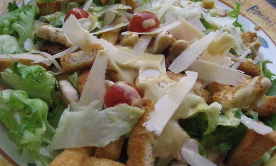 Рецепт салата цезарь с языком