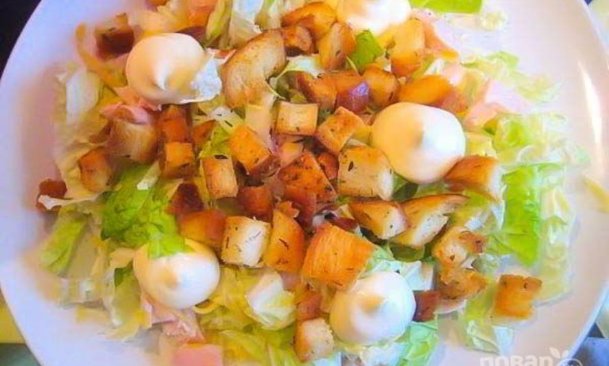 Рецепт цезаря с копченой курицей