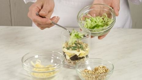 слоеный салат из свинины