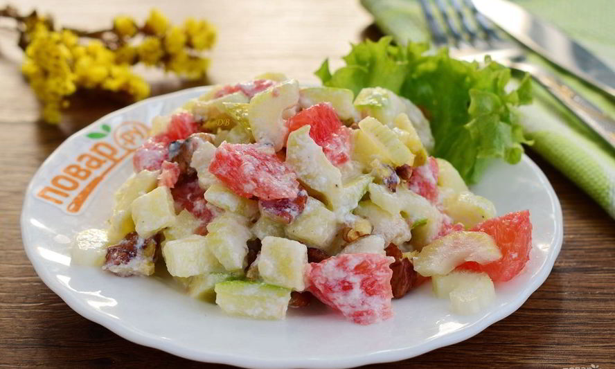 Рецепт вальдорфского салата с грейпфрутом