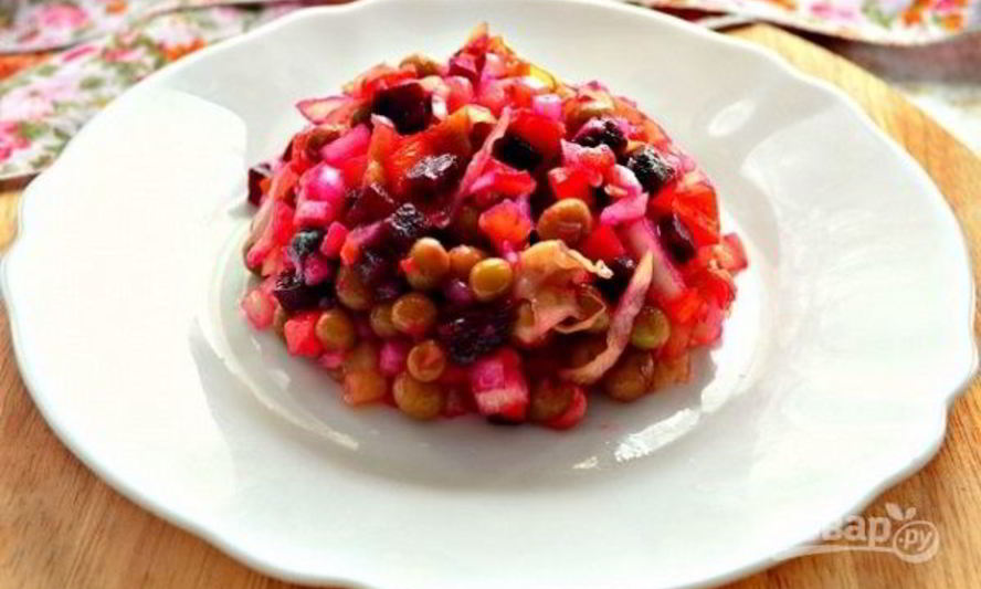 Рецепт винегрета классического с горошком и капустой