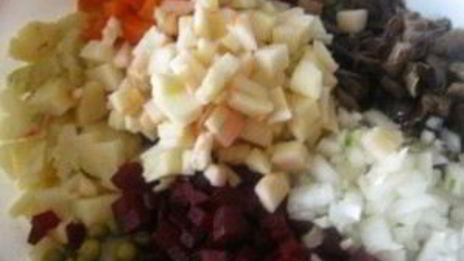 винегрет с грибами