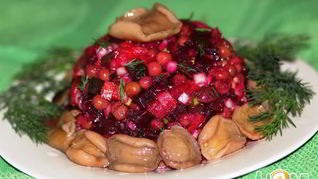 Винегрет с солеными грибами