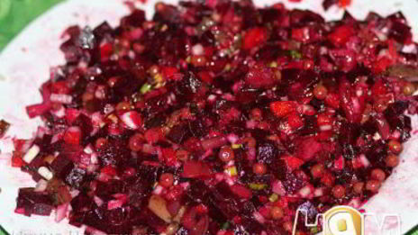 винегрет с солеными грибами