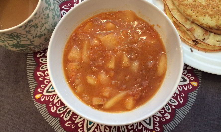 Рецепт быстрого соуса из персиков к блинам