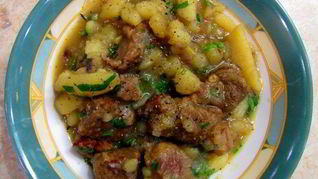 Соус из баранины с картошкой