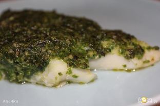 Треска под соусом песто