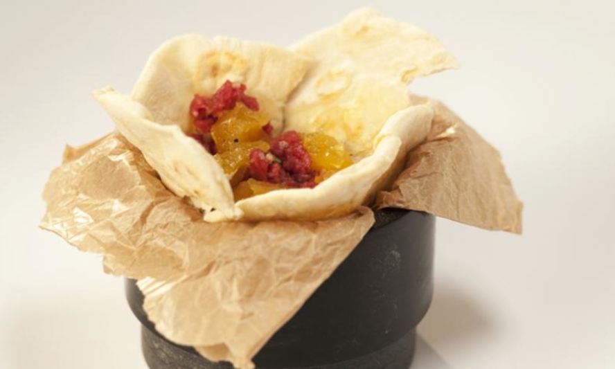 Рецепт тартара из говядины с апельсиновым мармеладом