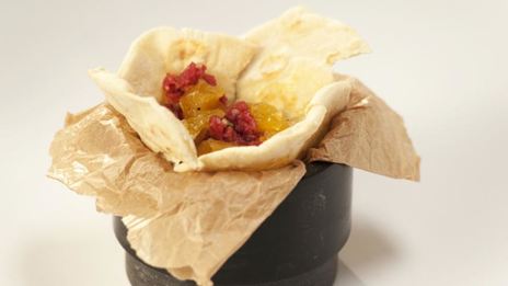 тартар из говядины с апельсиновым мармеладом