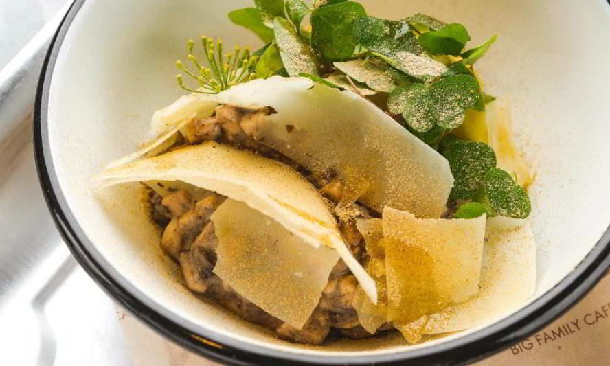 Рецепт тартара из шампиньонов с картофелем и кислицей