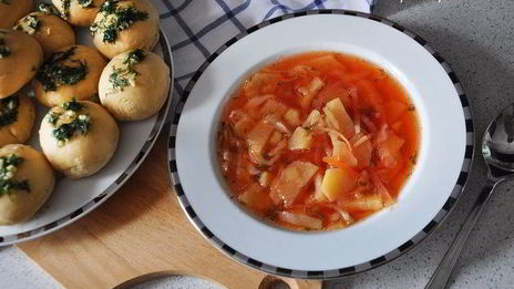 борщ на говяжьем бульоне