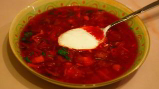 Борщ на курином бульоне