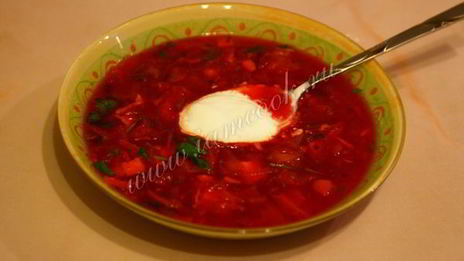 борщ на курином бульоне