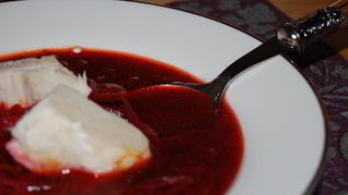 Борщ с фасолью и рыбой