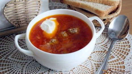 борщ с фрикадельками