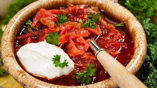 Борщ с грецкими орехами