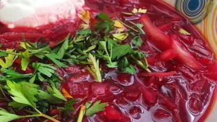 Борщ с хрустящей капустой