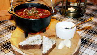 Борщ с мясом лося