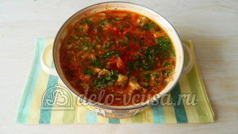 борщ с ребрышками