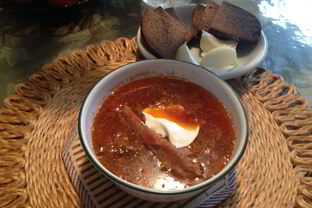 Борщ с салом по-мужски