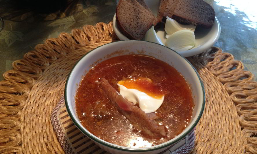 Рецепт борща с салом по-мужски