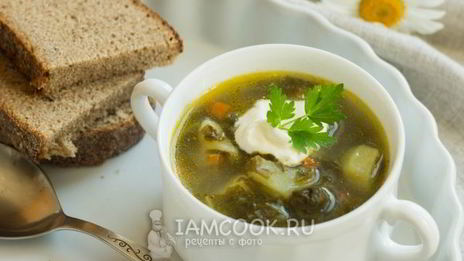 зеленый борщ без мяса