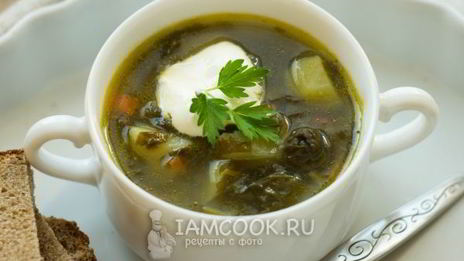 зеленый борщ без мяса