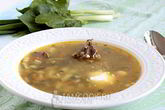 Зеленый борщ с мясом