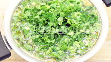 зеленый борщ с щавелем и черемшой