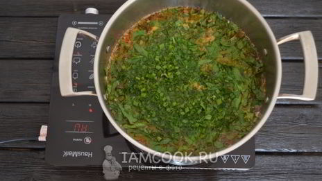 зеленый борщ со щавелем и яйцом