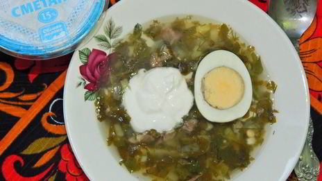 зеленый борщ