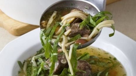 бульон из баранины со шпинатом