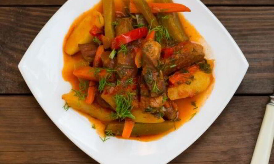 Рецепт рагу из индейки с овощами на постном курином бульоне