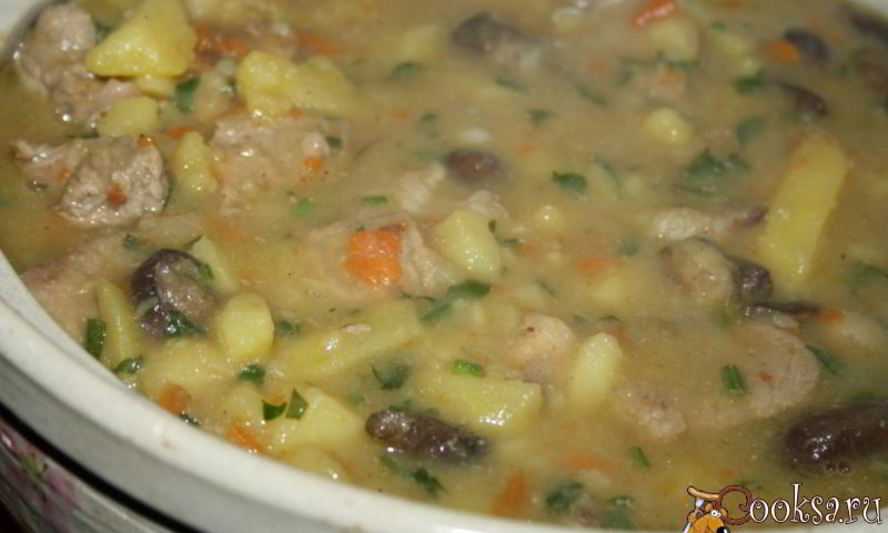 Рецепт рагу с телятиной на курином бульоне