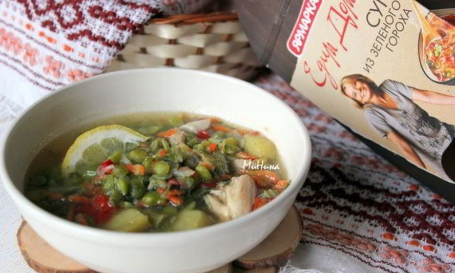 Рецепт супа из зеленого горошка на курином бульоне