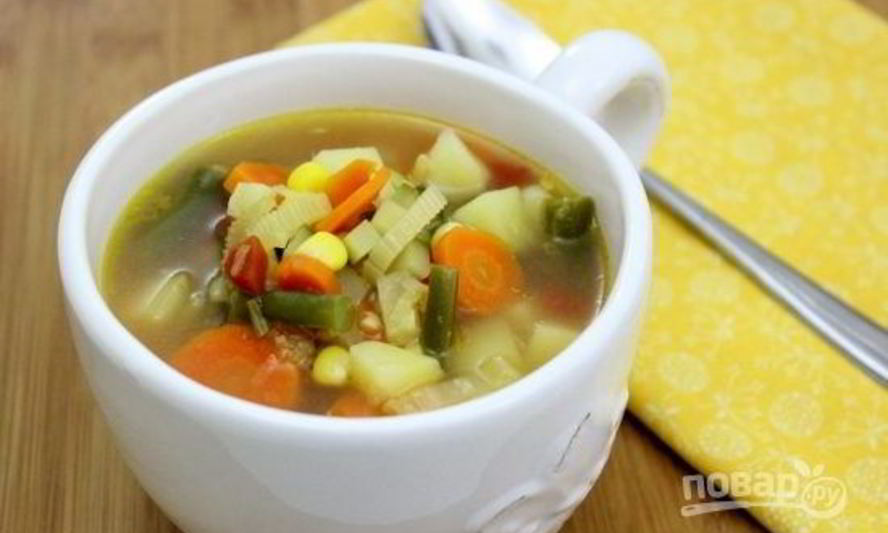 Рецепт супа на овощном бульоне