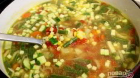 суп на овощном бульоне