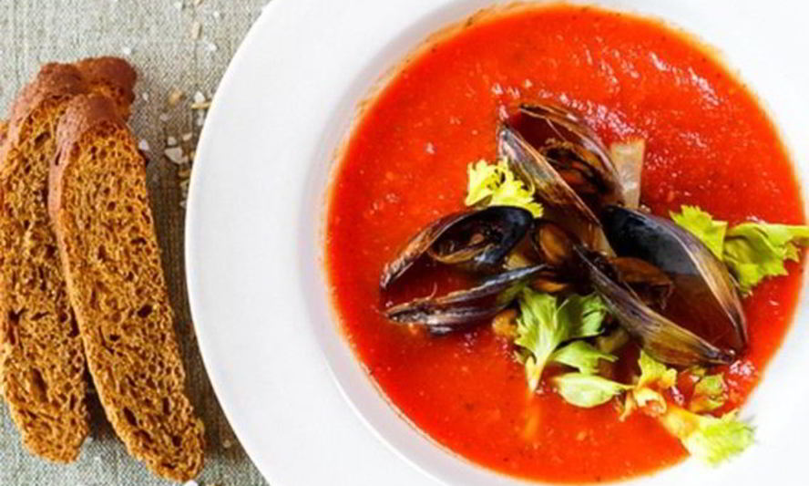 Рецепт гаспачо с мидиями