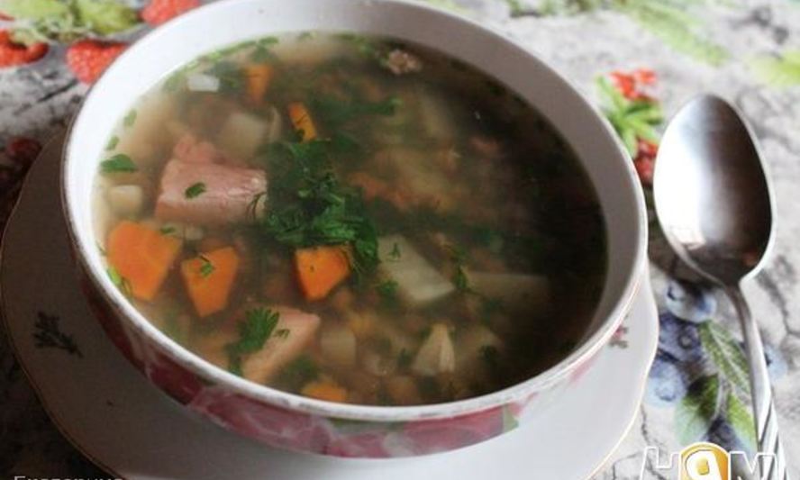 Рецепт горохова-чечевичного суп с копченостями