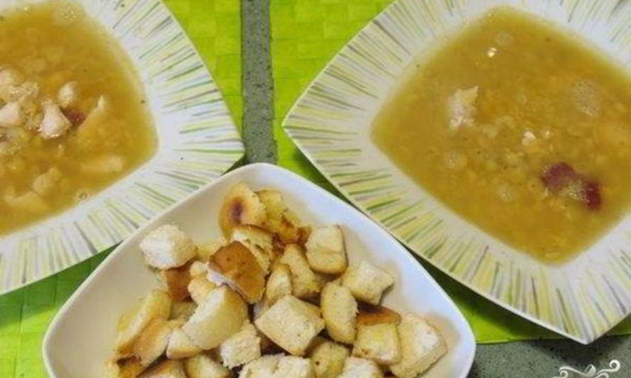 Рецепт горохового супа на мясном бульоне