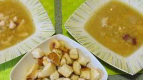 гороховый суп на мясном бульоне